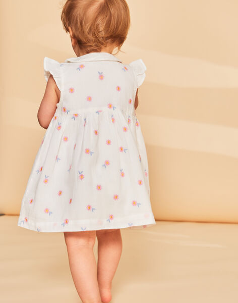 Robe et culotte blanches à imprimé fleuri FASISI / 23E1BFS1ROB001