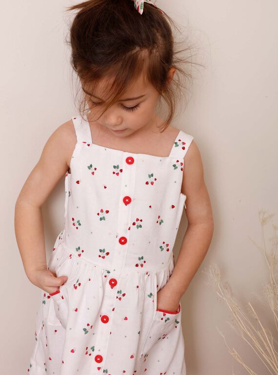 Robe écru imprimé fraise ZOLOMETTE / 21E2PFJ1CHS001