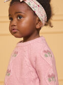 Pull torsadé rose pâle fleurs LANINA / 24H1BFQ1PULD329
