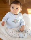 Body-T-shirt bleu, pantalon beige et chaussettes vert d'eau FOREST / 23E0CG72ENS614