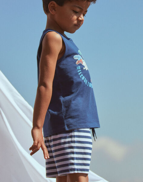 Débardeur et short bleu marine et blanc en jersey FRUPLAGE4 / 23E3PGU3ENS622