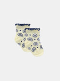 Chaussettes Jacquard Fleur Jaune Pâle  KAULINE / 24E4BFR1SOQ103