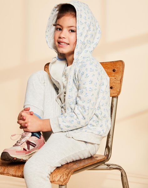 Haut de jogging vanille et bleu à fleurs FRIVIETTE / 23E2PFJ2JGH114