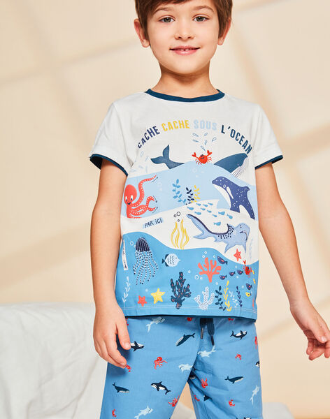 Pyjama écru à motif et imprimé animaux FLOMERAGE / 23E5PG31PYJ001