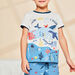 Pyjama écru à motif et imprimé animaux