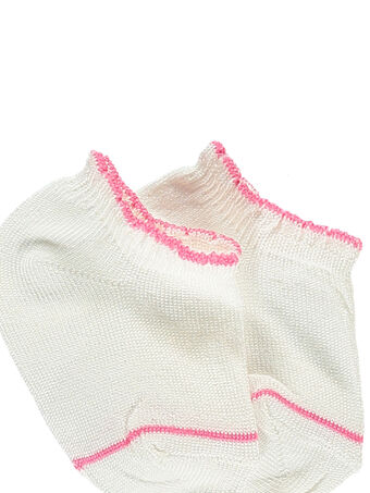 Chaussettes basses écrues détails néon bébé fille RYCORALY / 19E4BFT1SOB001