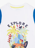 Pyjama écru et bleu à motifs jungle enfant garçon CAJAGE / 22E5PG54PYJ001