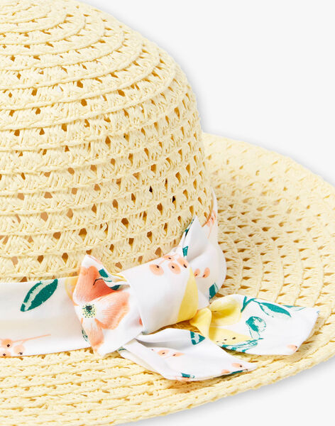 Chapeau De Paille Ruban Imprimes Citrons Enfant Fille Zest Club Enfant Sergentmajor