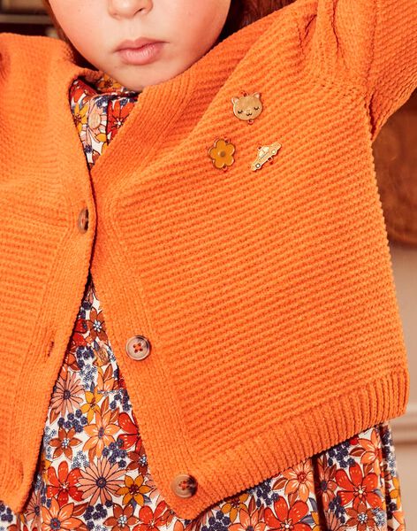 Gilet en maille chenille orange DOCARDETTE / 22H2PFF1CAR405