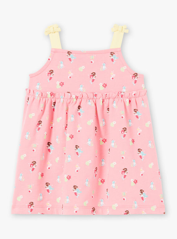 Robe rose à bretelles imprimé fleuri bébé fille ZOLUCIE / 21E1BFQ1ROB305