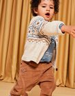 Gilet en tricot à jacquard animaux et motifs fantaisie beige DASICHARD / 22H1BGY1GILA001