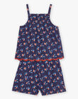 Combishort bleu marine à imprimé fleuri FLYCOBETTE / 23E2PFR1CBC070