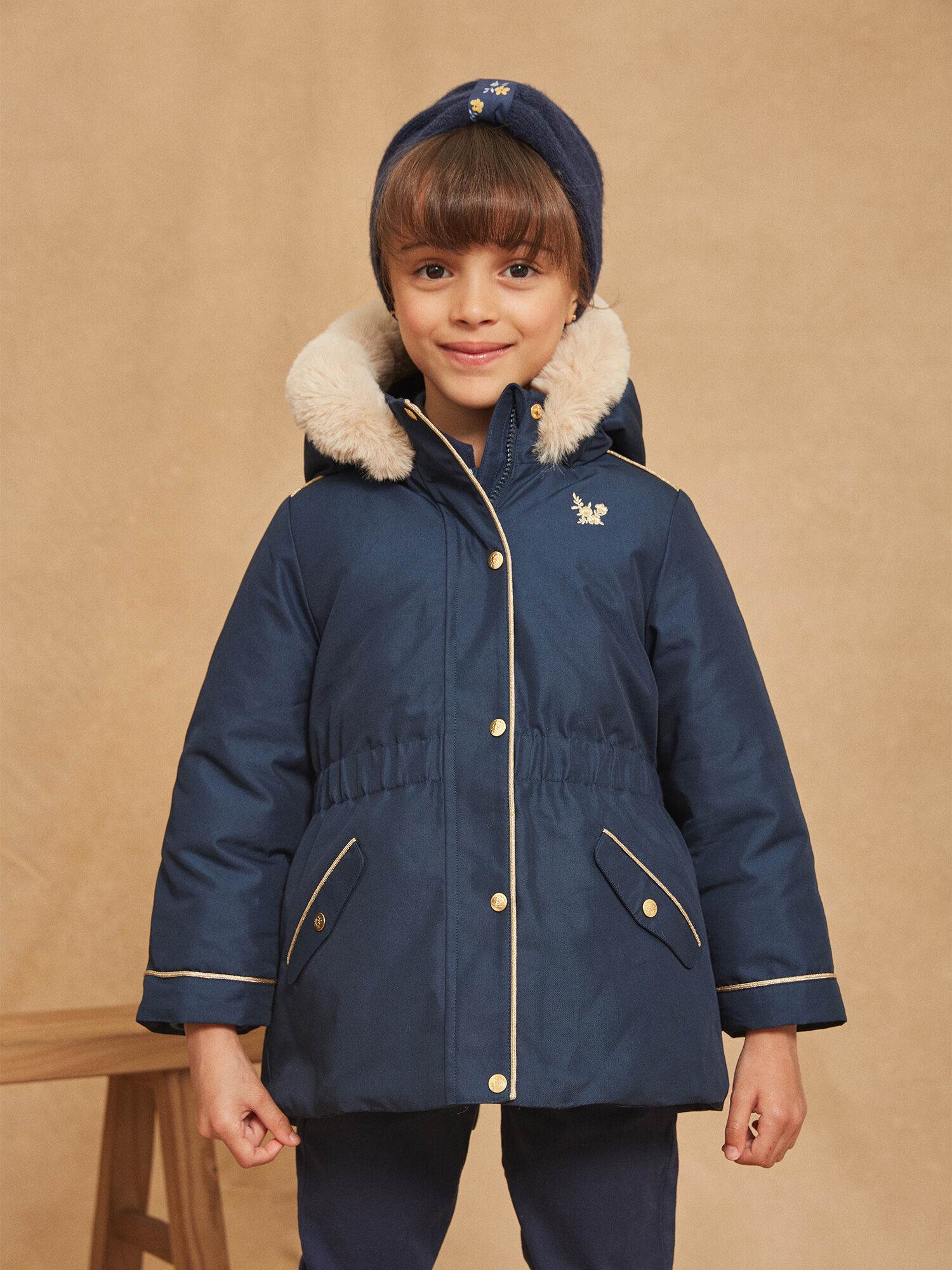 Parka capuche 3 en 1 bleu marine