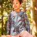 Blouse vert pin fleurie