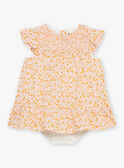 Robe et culotte écrues en popeline tramée FAURSULINE / 23E1BFP1ROB001