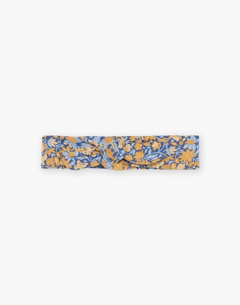 Chemisier écru avec legging et bandeau bleu marine à fleurs 23E1BF81ENS001
