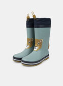 Botte de pluie bleu avec patch tête de léopard Garçon NINAGE / 25F10PG11D0C205