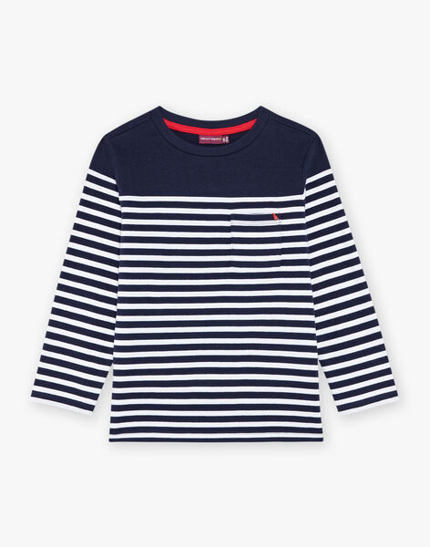 T-shirt à rayures bleu marine et blanc FRIXOLAGE1 / 23E3PGB1TMLC243