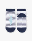 Chaussettes basses écrues à imprimé à rayures FLYSOCAGE / 23E4PGR1SOB001