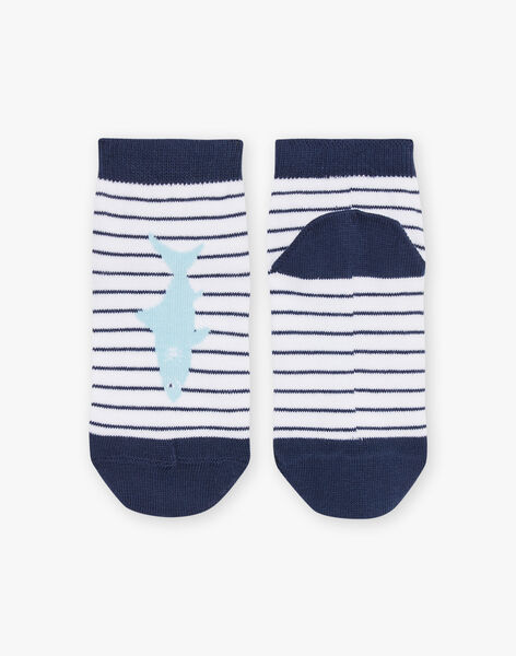 Chaussettes basses écrues à imprimé à rayures FLYSOCAGE / 23E4PGR1SOB001