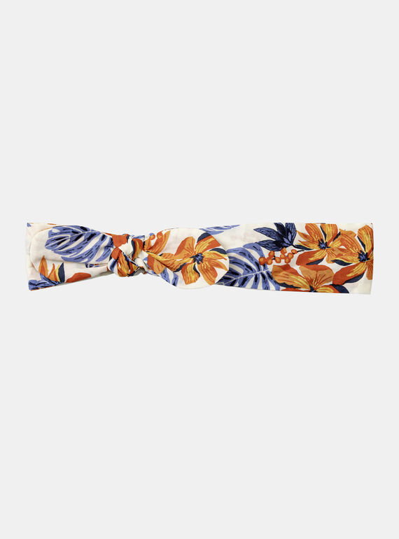 Bandeau blanc à imprimé fleurs et poissons multicolores KAZELIE / 24E4BFS1BAN001