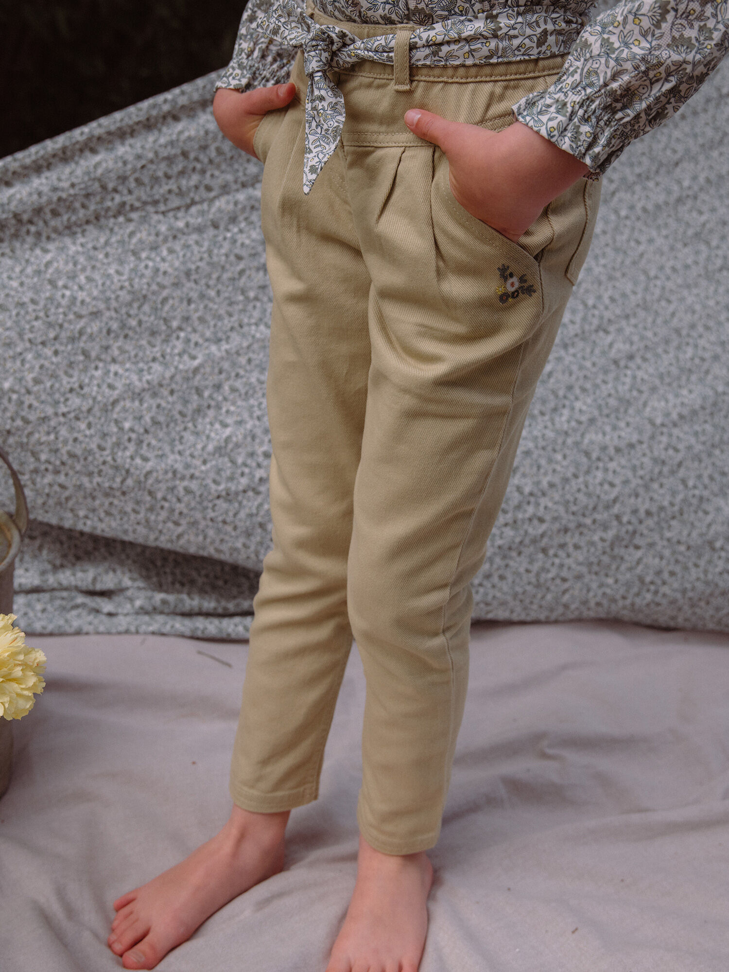 Pantalon carotte beige online