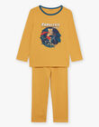 Pyjama deux pièces jaune moutarde en coton avec cape tête de léopard FLORIAGE1 / 23E5PG42PYT107