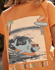 T-shirt orange fluo à manches courtes FLYCOAGE / 23E3PGR1TMCE411