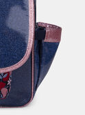 Cartable bleu marine et rose paillettés à imprimé pomme Fille NOCARTETTE / 25H4PFP1CAB070