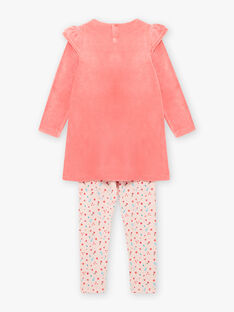 Ensemble chemise de nuit et legging rose corail motif licorne enfant fille BEBOUNETTE / 21H5PF71CHN419