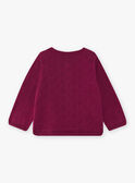 Cardigan violet en maille fantaisie à détails volants bébé fille CAIRENE / 22E1BF92CAR708
