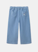 Pantalon bleu en velours côtelés LARABETTE / 24H2PFS1PAN205
