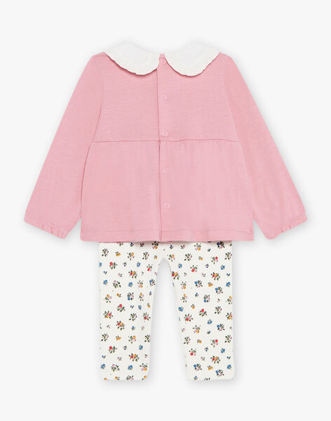 Ensemble blouse rose et legging fleuris DAEMMA / 22H1BFE1ENS309
