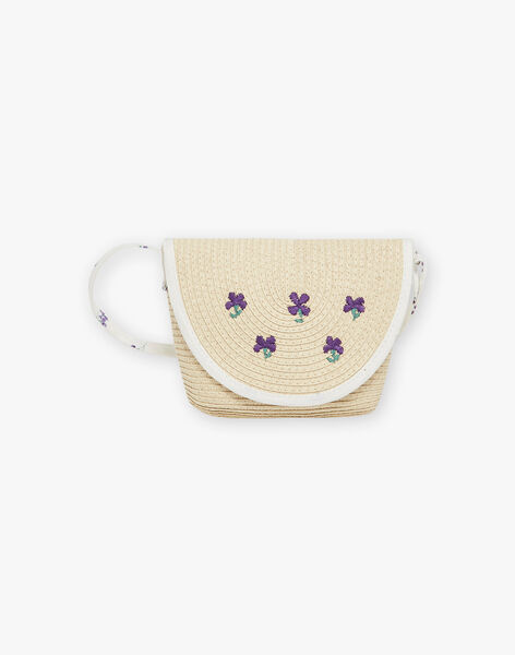 Sac besace en paille à fleurs FRESACETTE / 23E4PFI1BES009