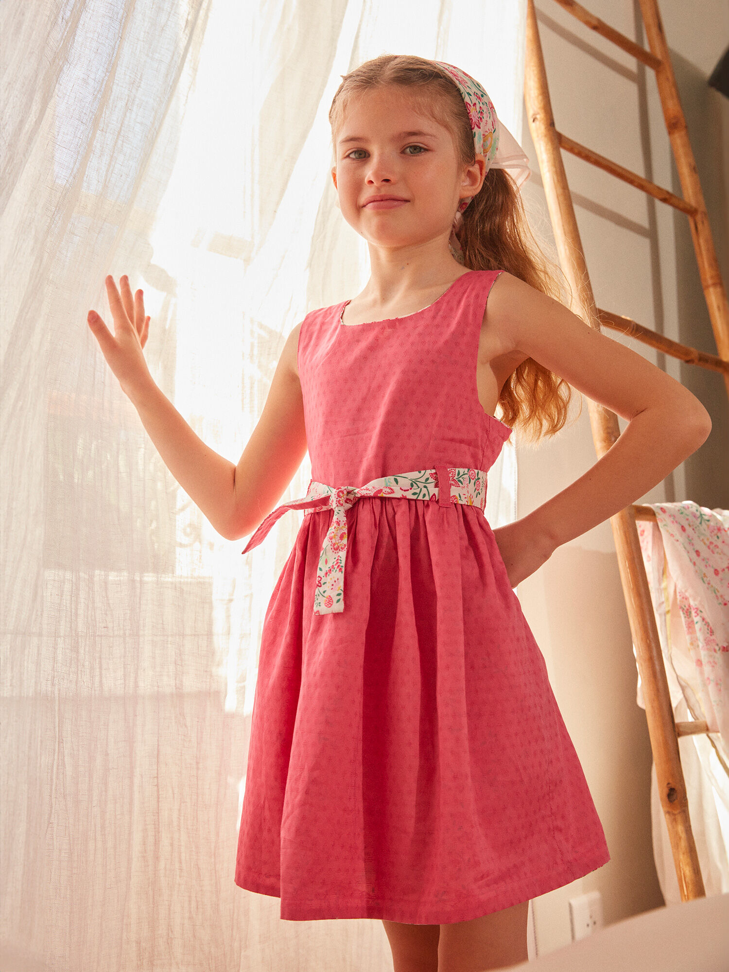 Robe rose reversible Fille Sergent Major