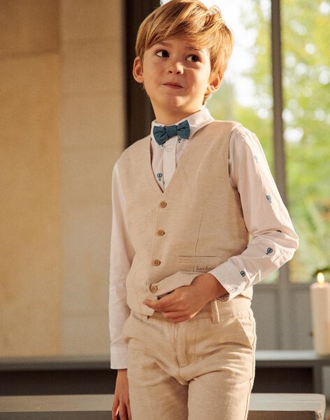 Chemise blanche retroussable avec broderies FREBRAGE / 23E3PGI3CHM000