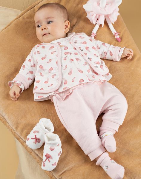 Ensemble body-blouse, legging et chaussettes bébé fille DOLORES / 22H0CFH1ENS307