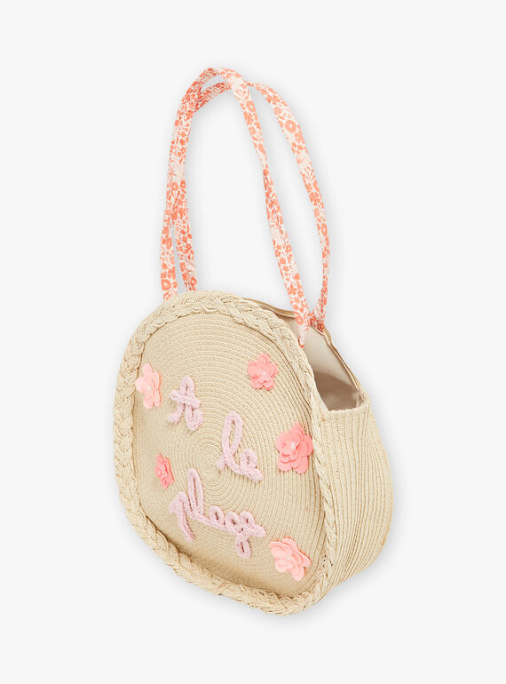Sac de plage en paille enfant fille CLIKUETTE / 22E4PFO1BES009