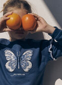 Sweat bleu à motif papillon brodé LESWETTE / 24H2PFJ1SWEC233