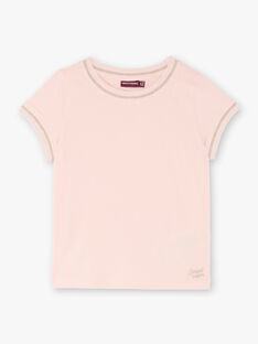 T-shirt rose clair manches courtes et col rond enfant fille ZLINETTE 1 / 21E2PFK1TMC413