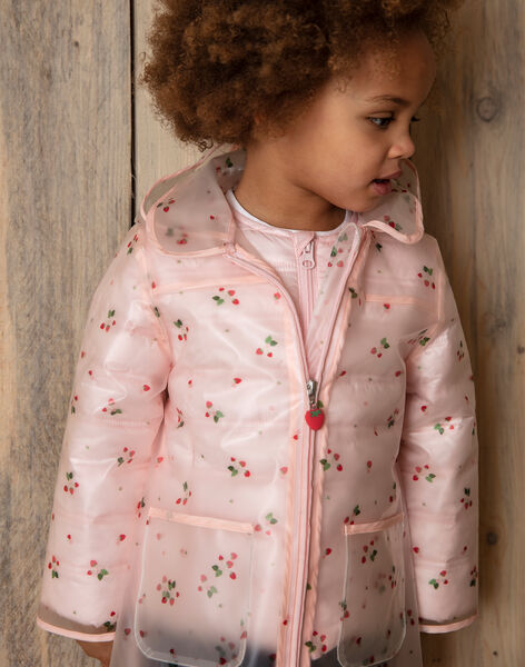 Cire 2 En 1 Transparent Imprime Fraise Manteau Parka Et Veste Enfant Sergentmajor