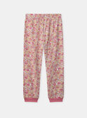 Pyjama à rayures tricolore imprimé fleuri Fille NUIPOLETTE / 25H5PFB2PYJ001