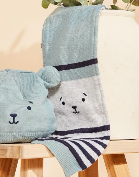 Echarpe gris chiné à rayures avec visage d'animal : achat en ligne - Bonnet, Echarpe & Gant | SergentMajor