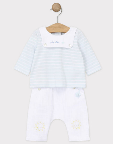 Ensemble Jersey Et Gaze De Coton Bebe Garcon Les Jours Fleuris Naissance Sergentmajor