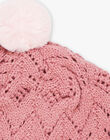 Bonnet vieux rose en tricot ajouré DRAJORETTE / 22H4PFM1BOND312