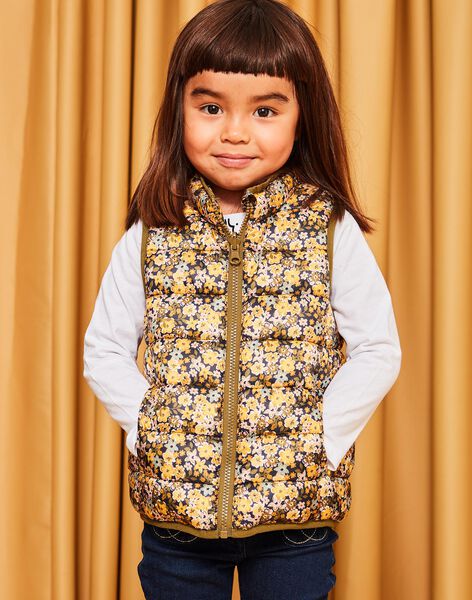 Manteau 3 en 1 kaki à fleurs dorés DRAKALETTE / 22H2PFM1PAR604
