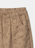 Pantalon marron clair imprimé animaux Bébé Garçon NADRICE / 25H1BGK1PANA014