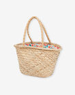 Sac panier en paille brodé Fraise FEPANIETTE / 23E4PFB1BES009