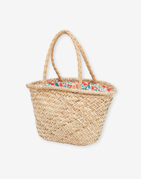 Sac panier en paille brodé Fraise FEPANIETTE / 23E4PFB1BES009