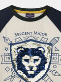 T-shirt écru à sequins et manches longues Garçon NAEHARAGE / 25H3PG31TML114